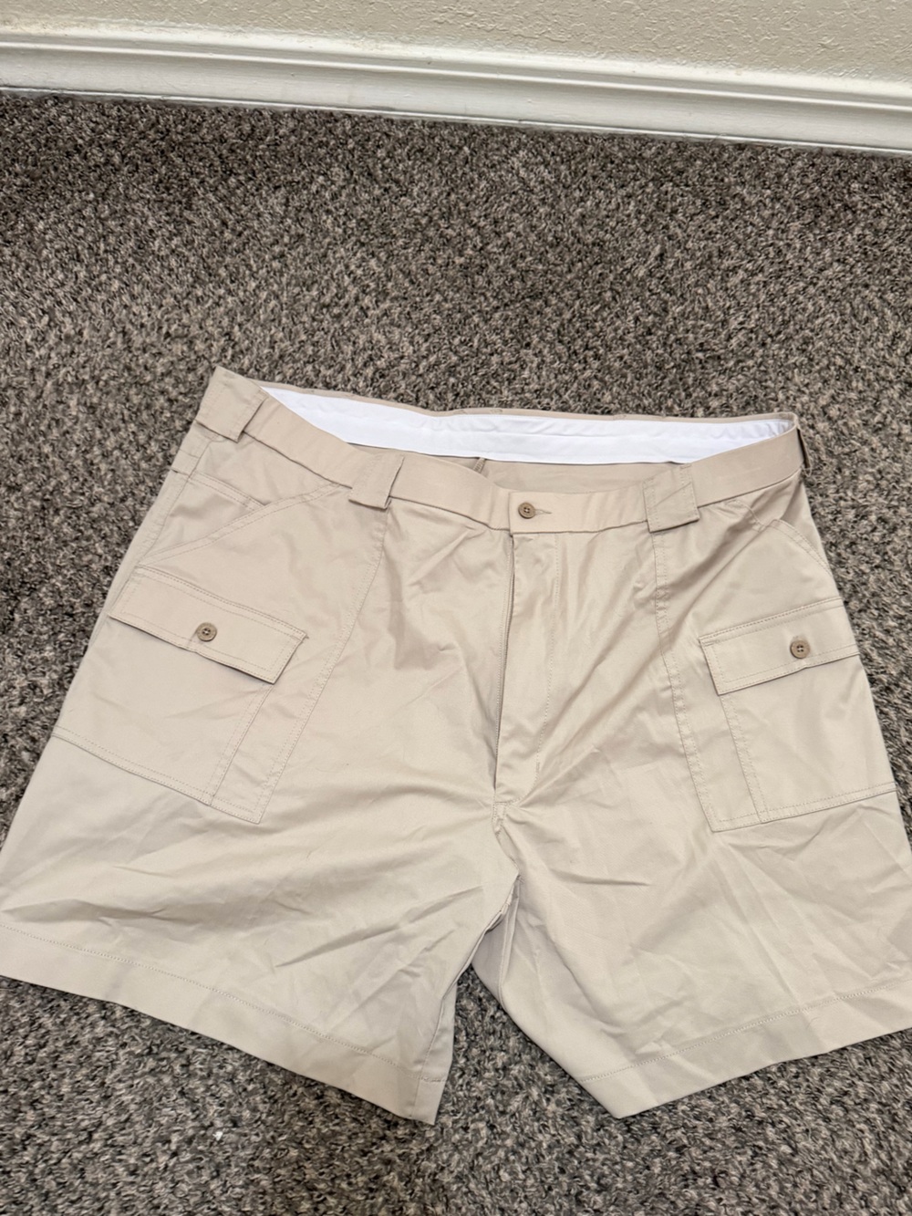 Sportif USA Original Stretch Cargo Shorts Men’s Size 46 Khaki Tan Boating Travel